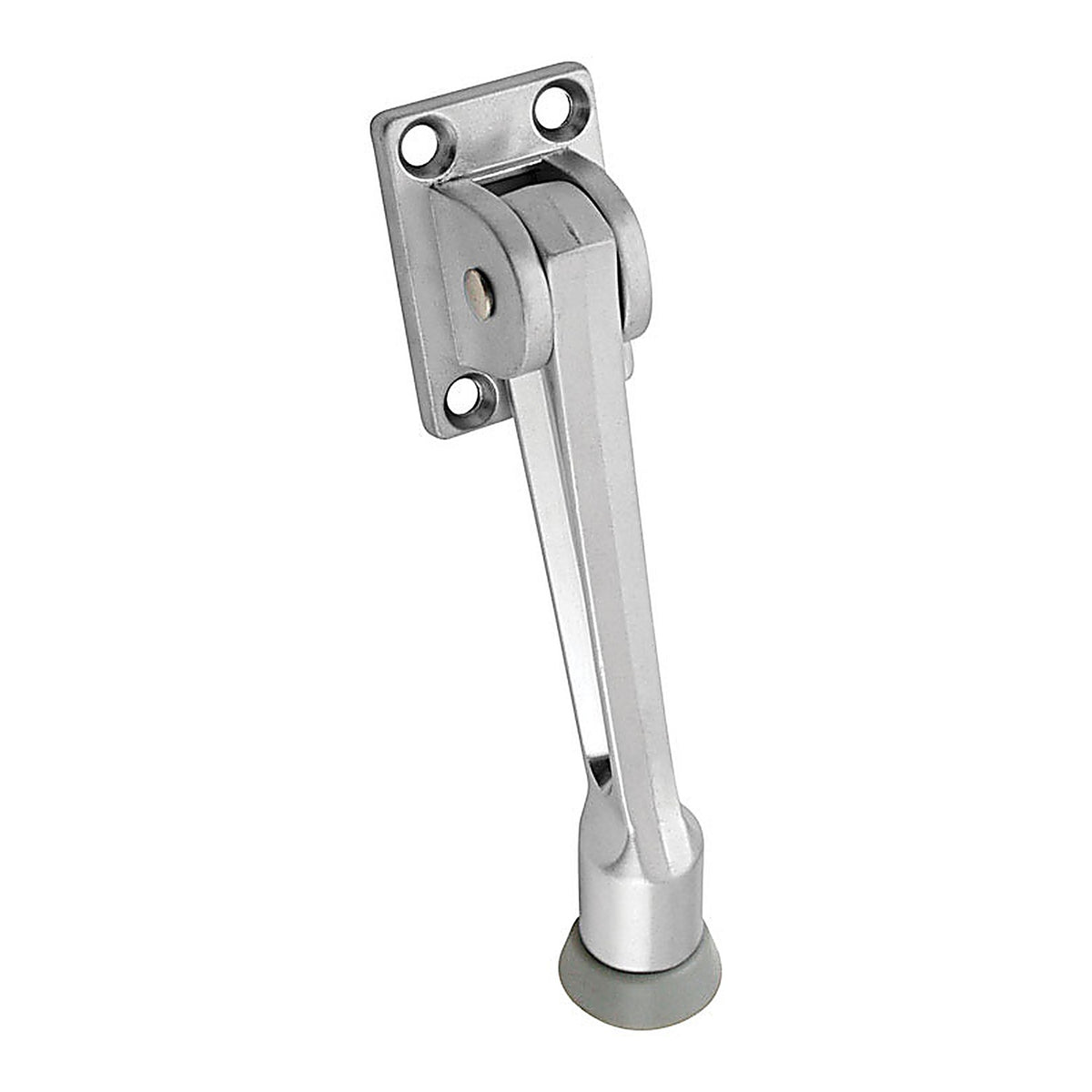 National Hardware N273-557 Zinc w/Rubber Tip Satin Chrome Silver Kick-Down Door Holder Mounts to door