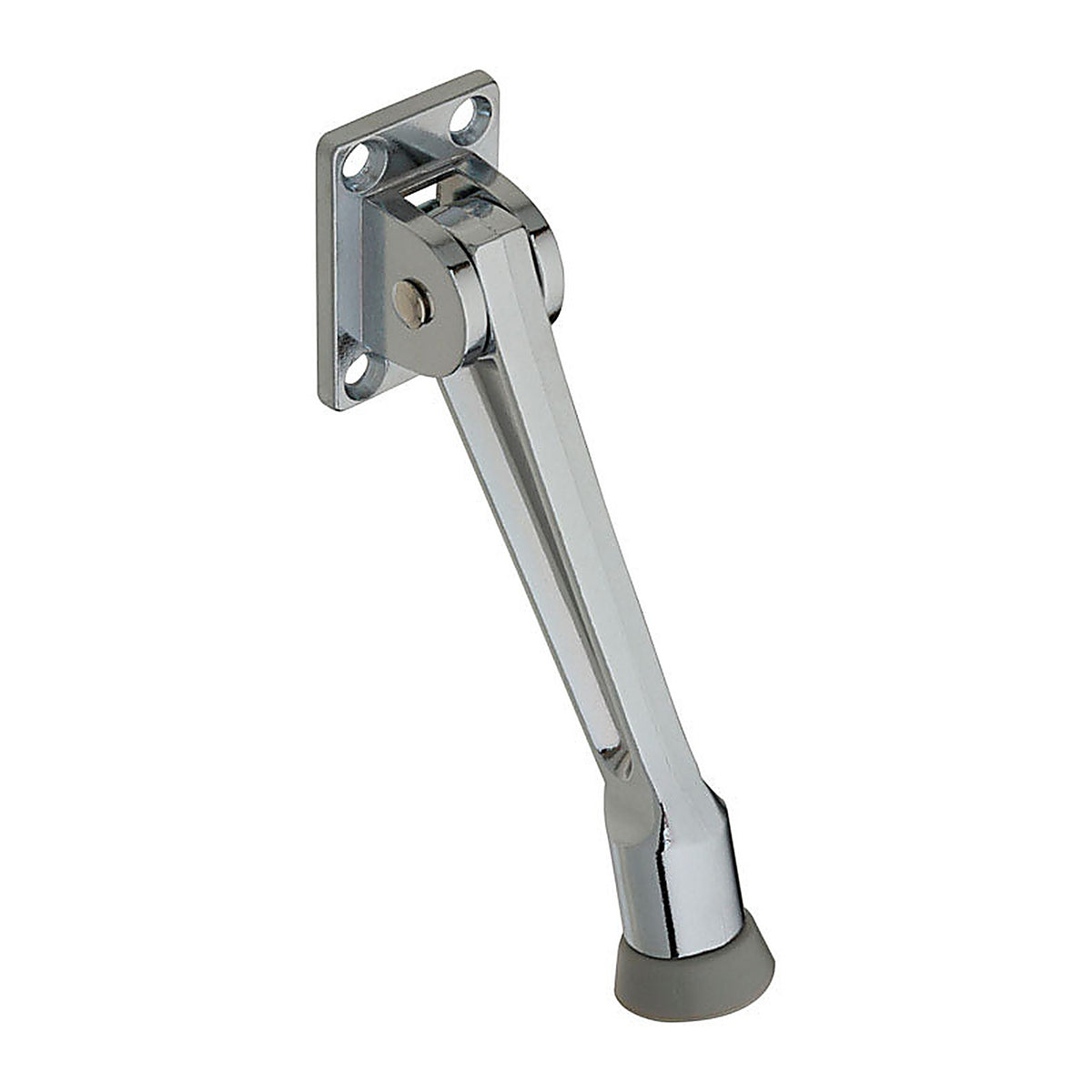 National Hardware N184-234 Zinc w/Rubber Tip Chrome Silver Kick-Down Door Holder Mounts to door