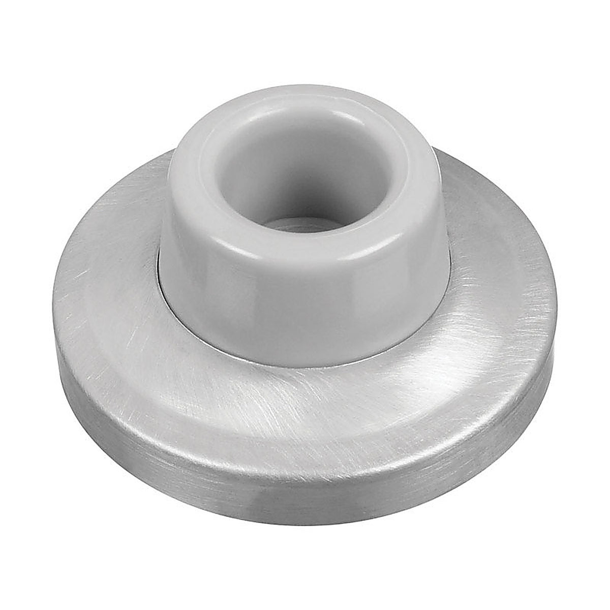 National Hardware N215-848 1 in. H Solid Brass w/Rubber Bumper Chrome Silver Wall Door Stop Mounts to wall