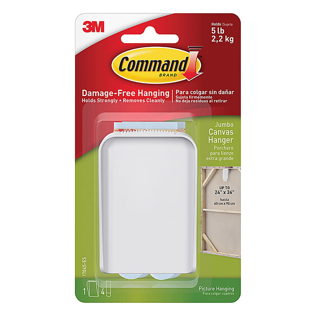 3M 17045-ES Plastic Coated White Canvas Picture Hanger 5 lb. 1/Pack Plastic