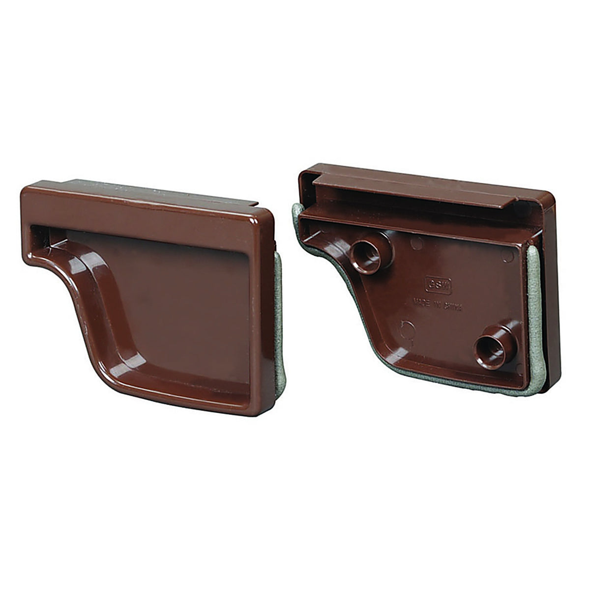 Amerimax M1611 2 in. H x 3.5 in. W x 4.6 in. L Brown Vinyl Traditional Gutter End Cap Set