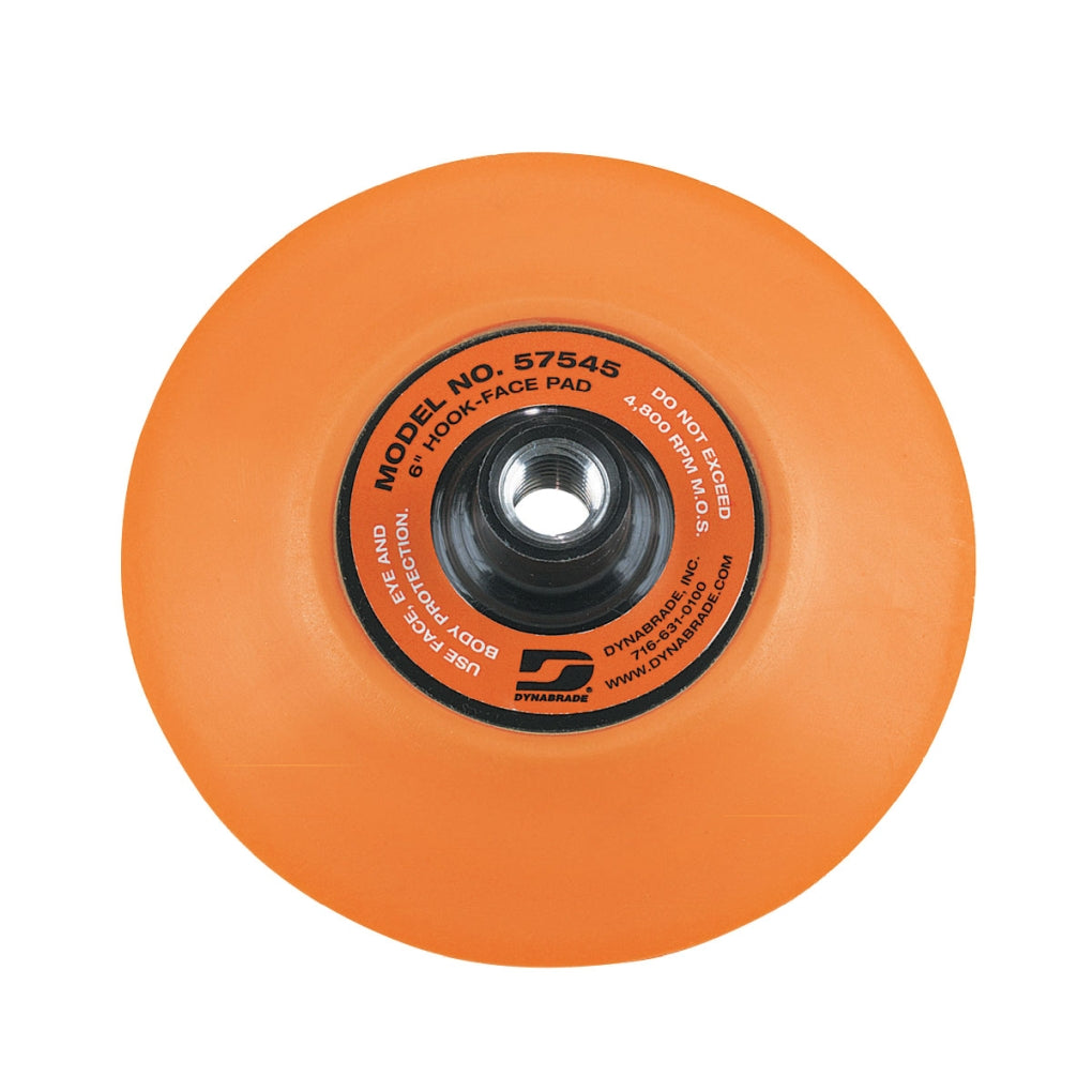 DYNABRADE 57545 6" (152 mm) Dia. Non-Vacuum Wet/Dry Sander Disc Pad, Hook-Face, Short Nap