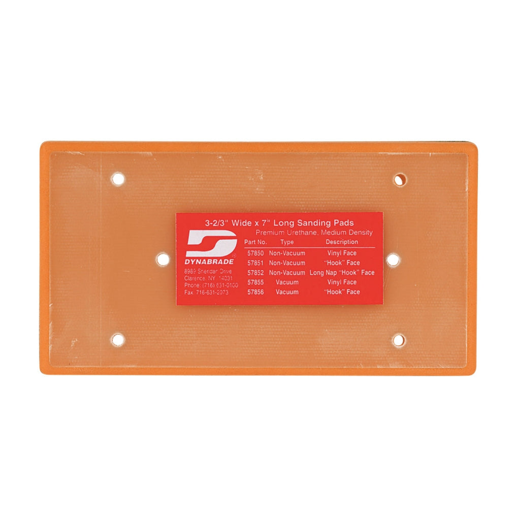DYNABRADE 57851 3-2/3" (93 mm) W x 7" (178 mm) L Non-Vacuum Dynabug Disc Pad, Hook-Face, Short Nap