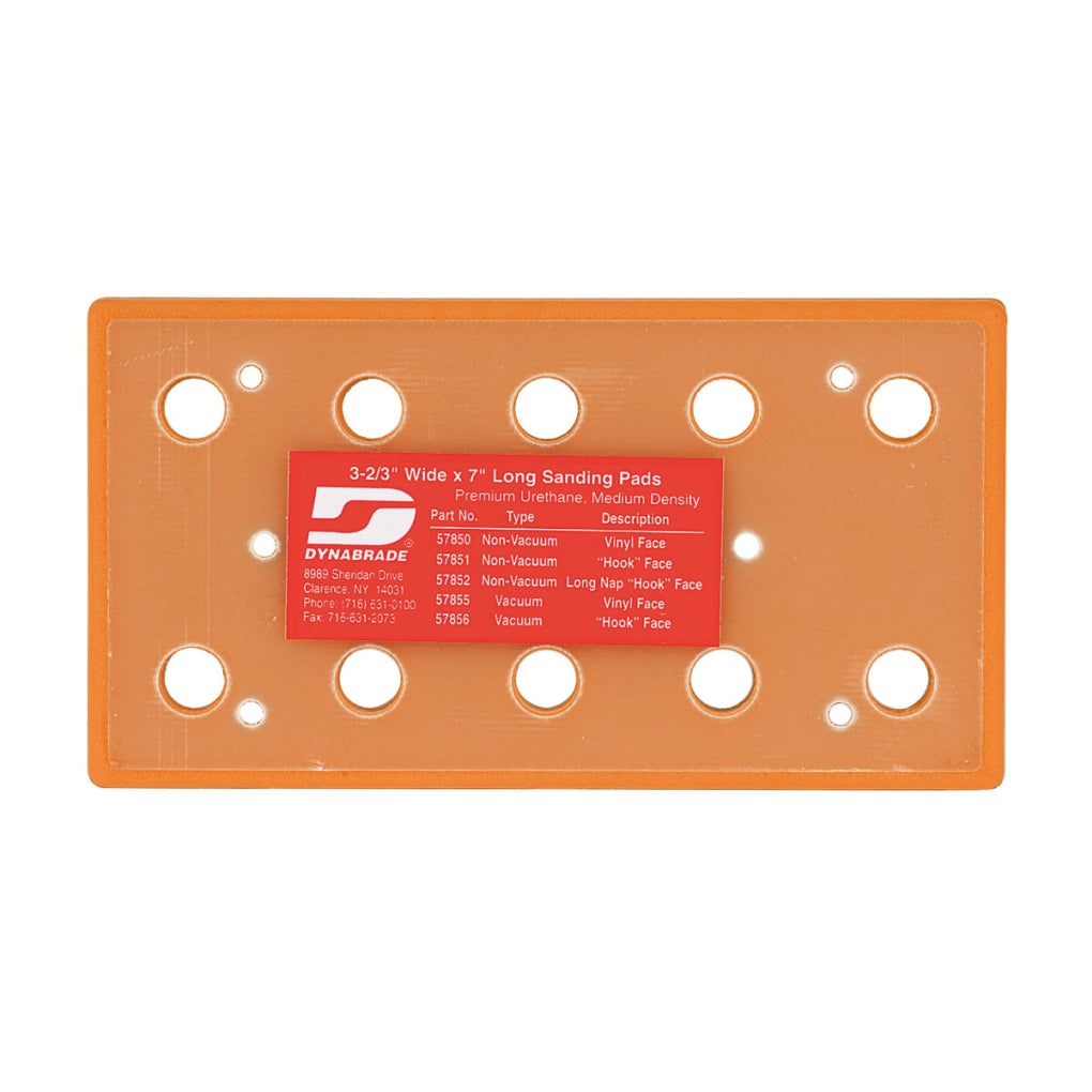 DYNABRADE 57855 3-2/3" (93 mm) W x 7" (178 mm) L Vacuum Dynabug Disc Pad, Vinyl-Face