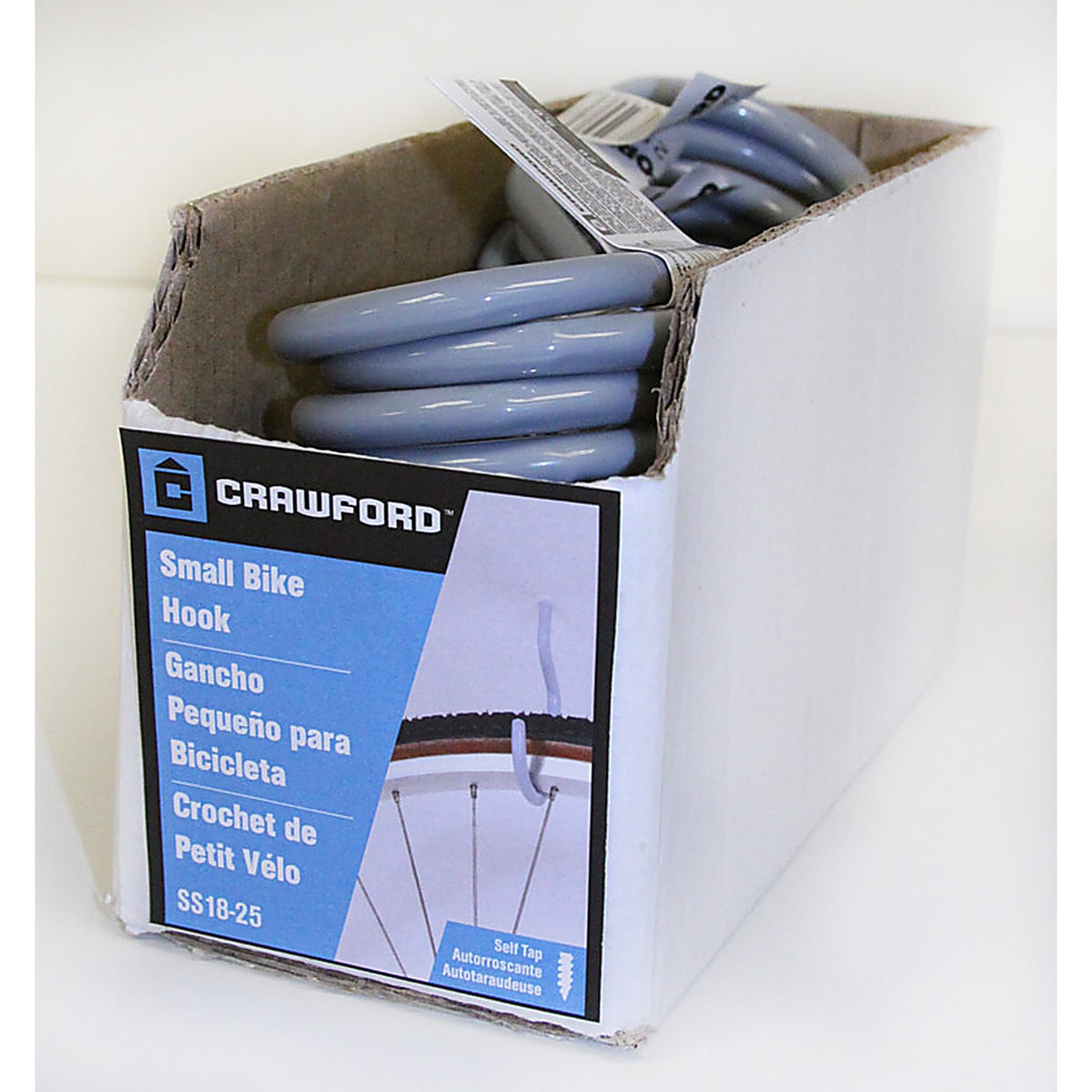 Crawford SS18-25 Medium Vinyl Coated Gray Steel 5.91 in. L Hook 20 lb. 1/Pack