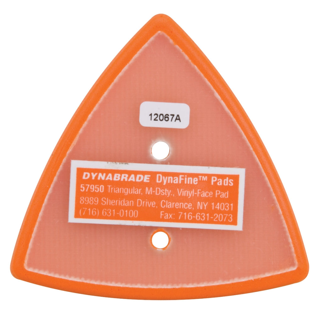 DYNABRADE 57950 2-7/8" (73 mm) W x 3-1/8" (79 mm) L Non-Vacuum Dynafine Triangular Disc Pad, Vinyl-Face