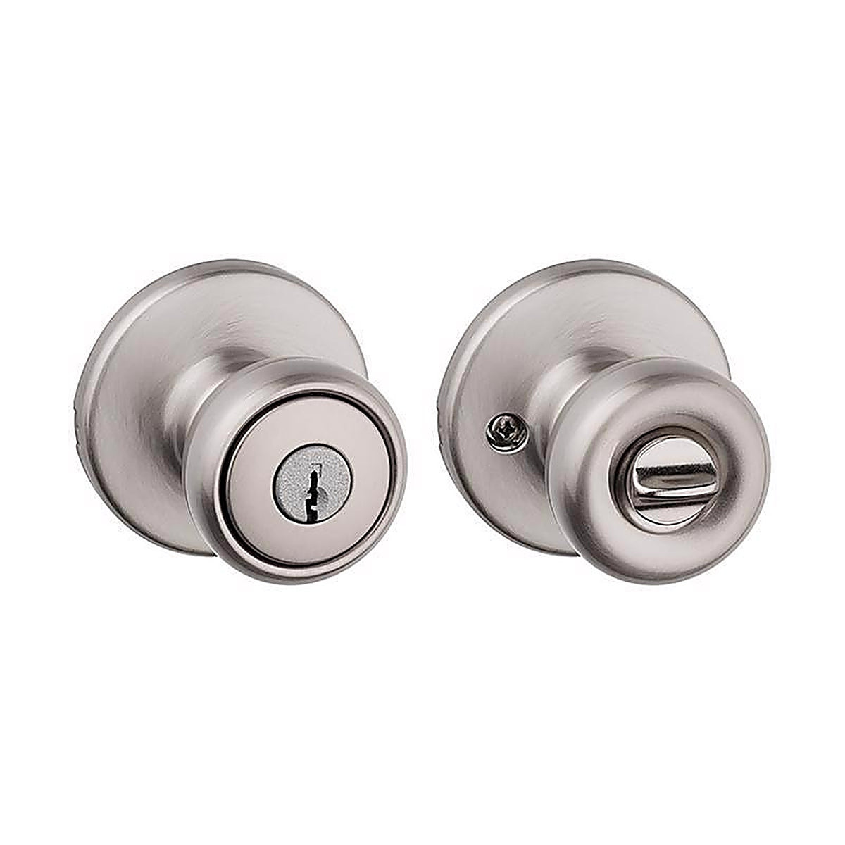 Kwikset 94002-820 Tylo Satin Nickel Entry Knobs ANSI/BHMA Grade 3 1-3/4 in.