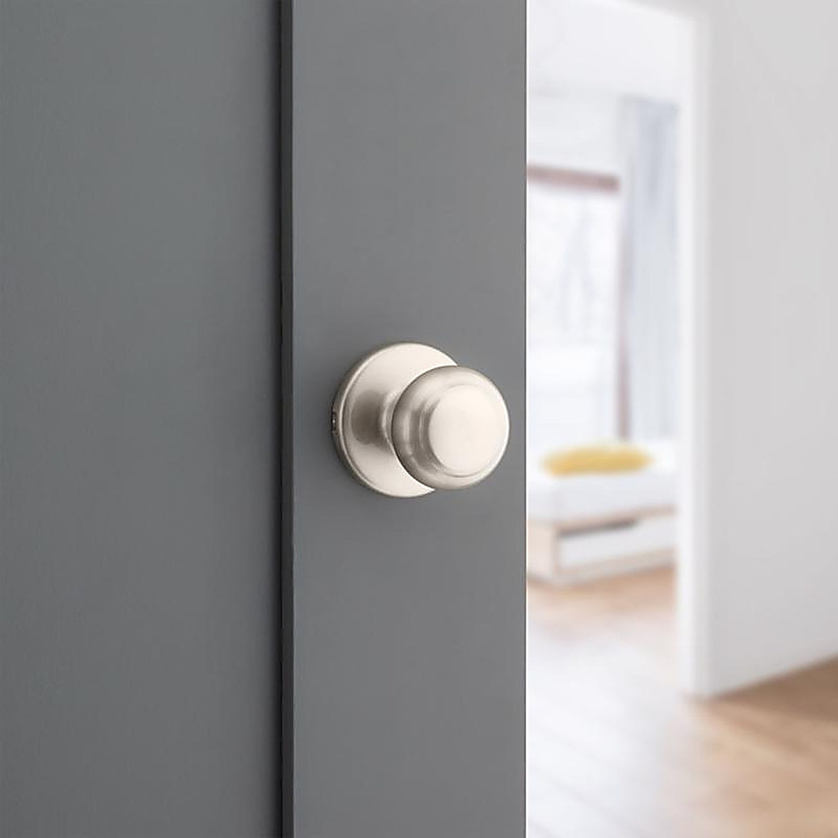 Kwikset 92001-509 Cove Satin Nickel Steel Passage Door Knob 3 Right or Left Handed