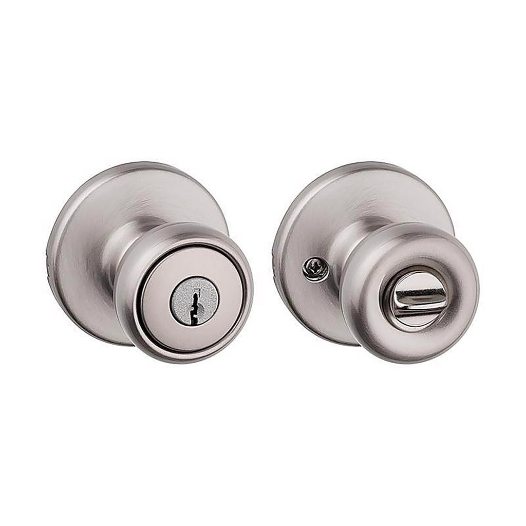 Kwikset 94002-826 Polo Satin Nickel Entry Knobs ANSI/BHMA Grade 3 1-3/4 in.