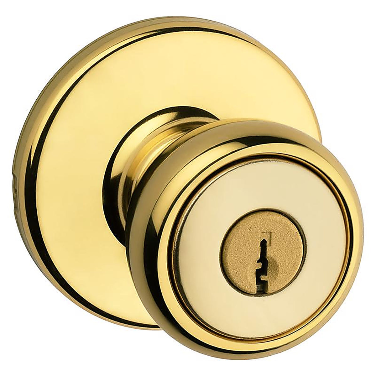 Kwikset 94002-828 Tylo Polished Brass Entry Knobs ANSI/BHMA Grade 3 1-3/4 in.