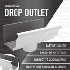 Amerimax 27010 3.5 in. H x 5 in. W x 10 in. L White Aluminum K End w/Drop