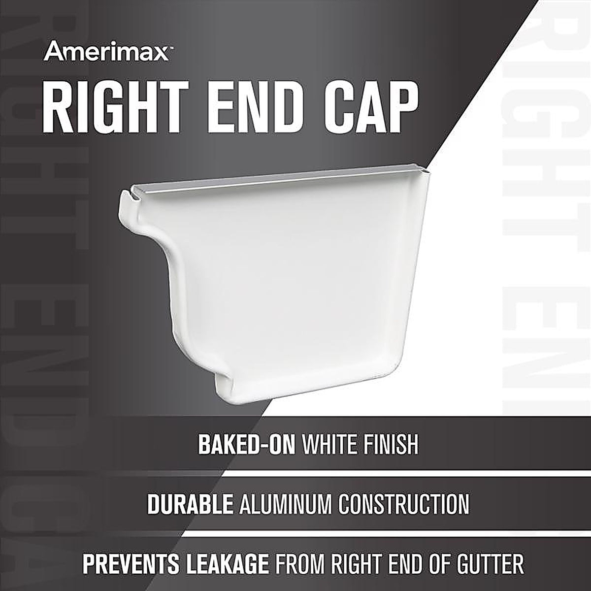 Amerimax 27206 5 in. H x 3.5 in. W x 5 in. L White Aluminum K Right End Cap