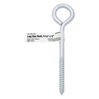 Hampton 02-3463-253 3/8 in. x 5 in. L Zinc-Plated Steel Lag Thread Eyebolt