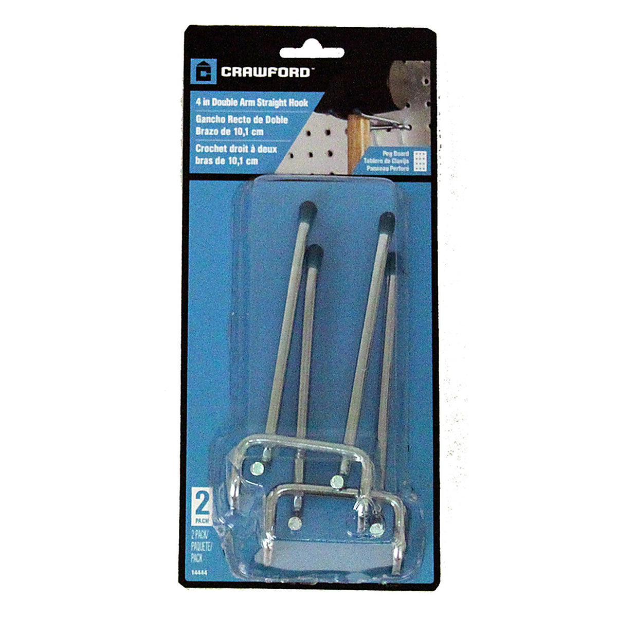 Crawford 14444 Silver Steel 4 in. Peg Hooks 2/Pack
