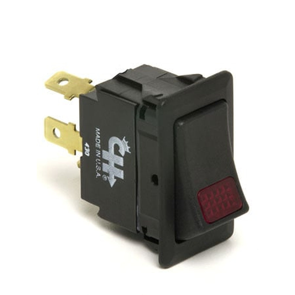 Cole Hersee 58328-04 SPST On-Off Rocker Switch, red lens