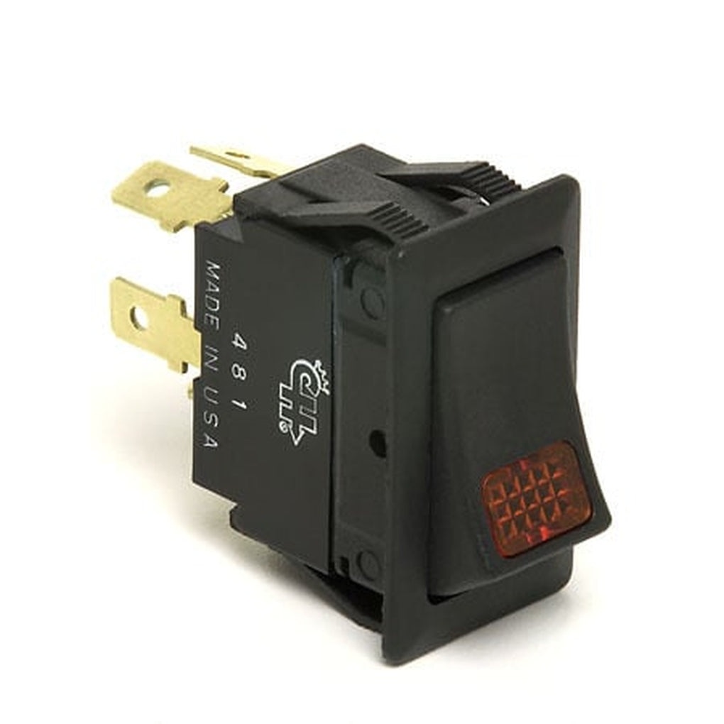 Cole Hersee 58328-13 SPST On-Off Rocker Switch, amber lens