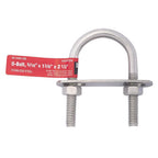 Hampton 02-3450-208 5/16 in. x 1-3/8 in. W x 2-1/2 in. L Coarse Zinc-Plated Stainless Steel U-Bolt