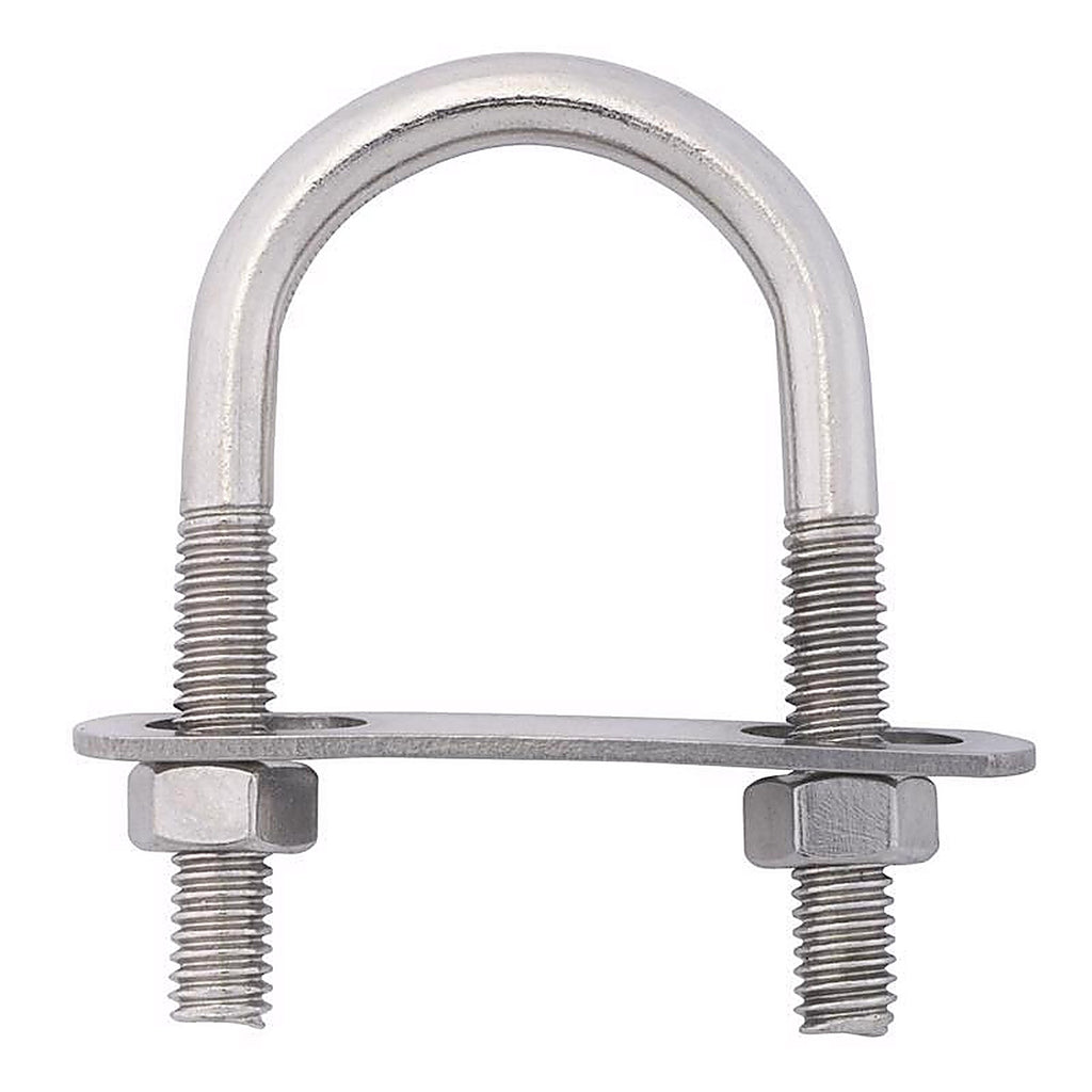 Hampton 02-3450-208 5/16 in. x 1-3/8 in. W x 2-1/2 in. L Coarse Zinc-Plated Stainless Steel U-Bolt