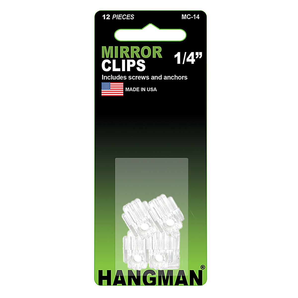 Hangman MC-14 Hanger Mirror Holder Clip 20 lb. 12/pc.