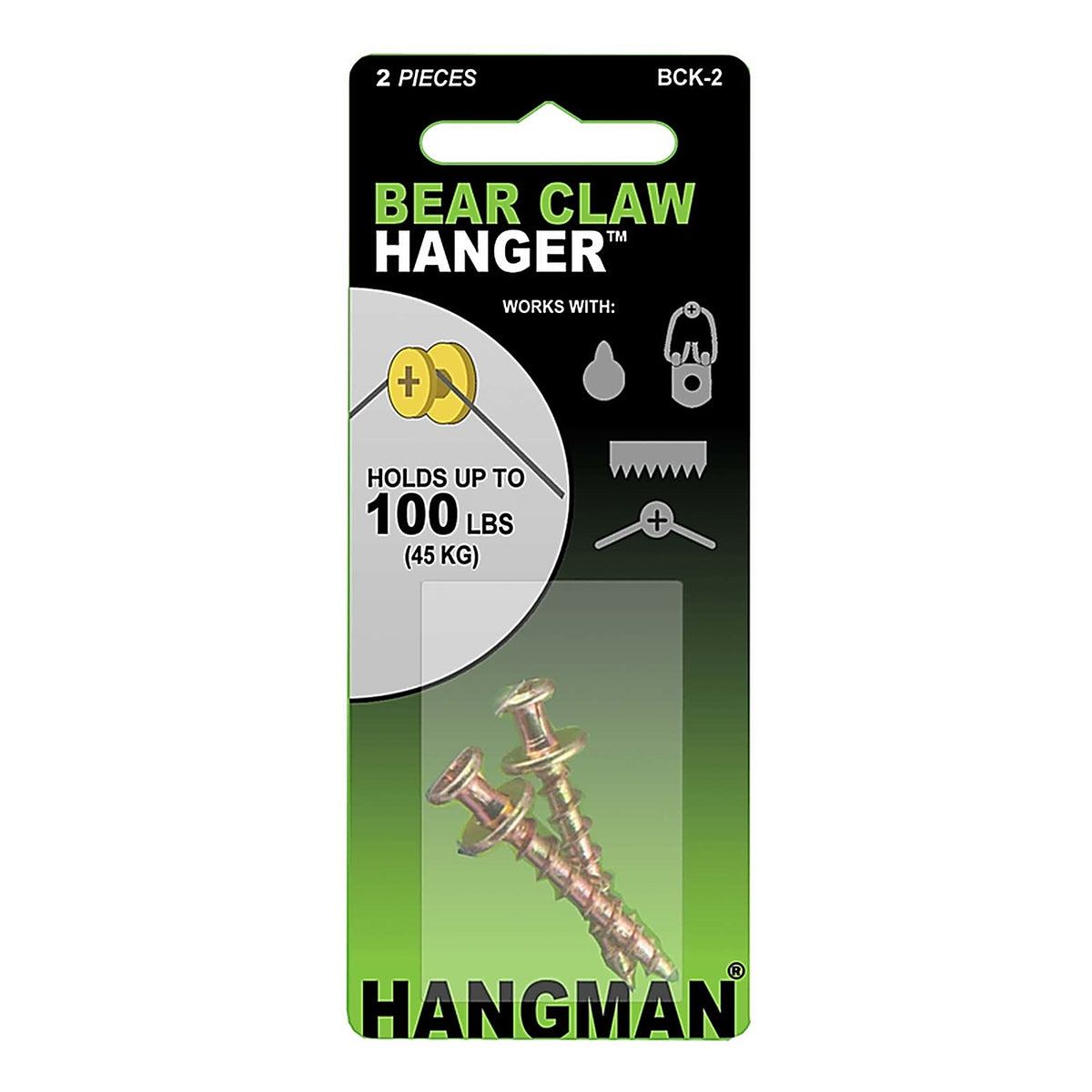 Hangman BCK-2 Gold Double Headed Hanger 100 lb. Heavy Duty 2 each