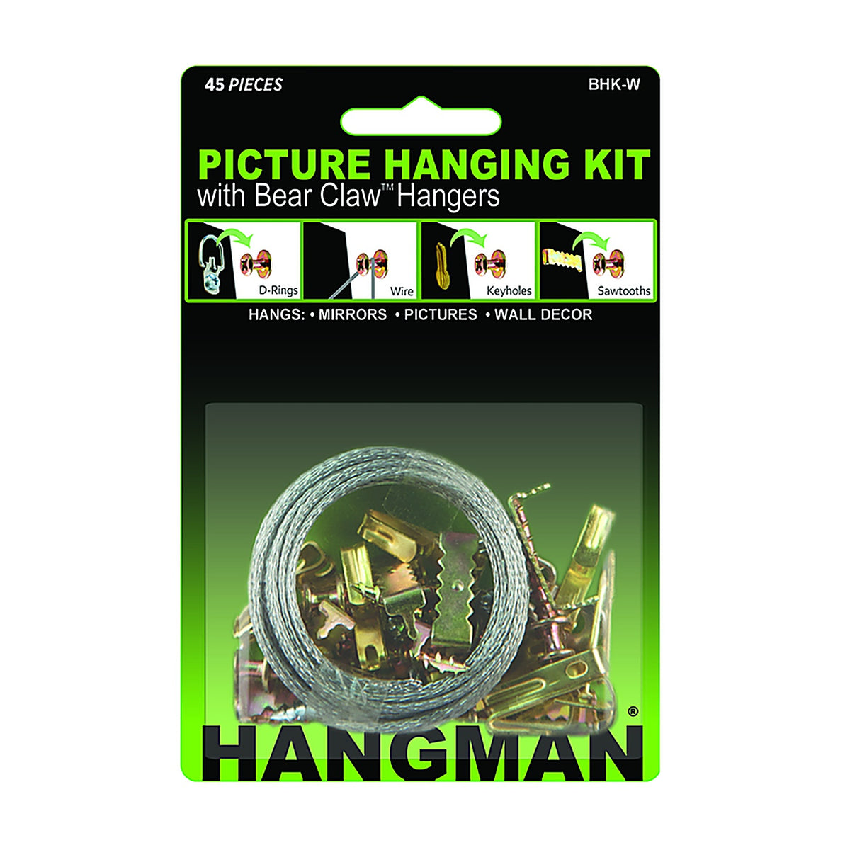 Hangman BHK-W Hanger 100 lb. Picture Hanging Kit 45/pc.