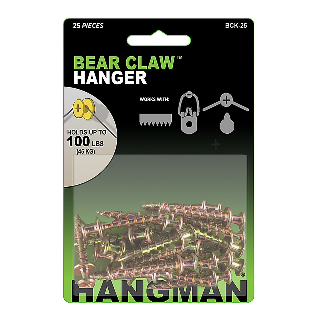 Hangman BCK-25 Gold Heavy Duty 100 lb. Double Headed Hanger 25 each