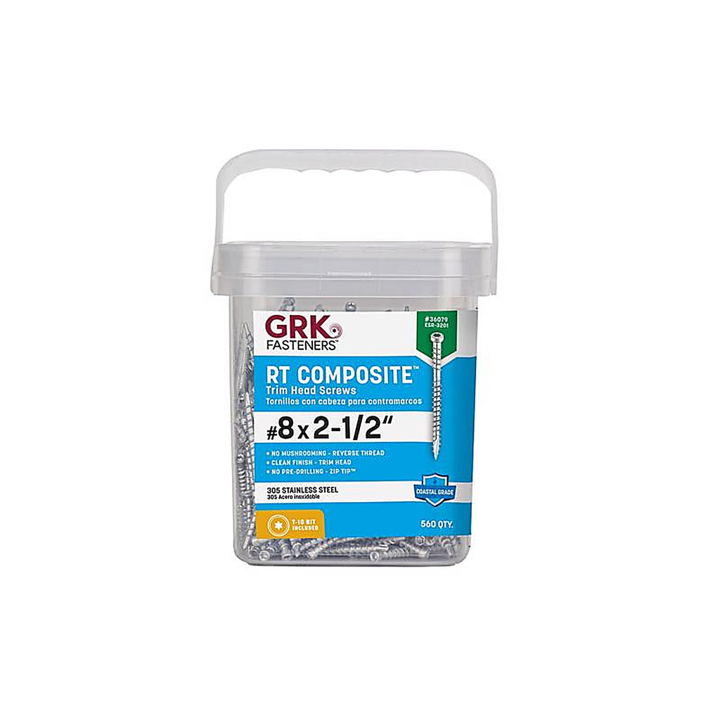 GRK Fasteners 36079 RT Composite No. 8 x 2-1/2 in. L Star Screws 560/Pack
