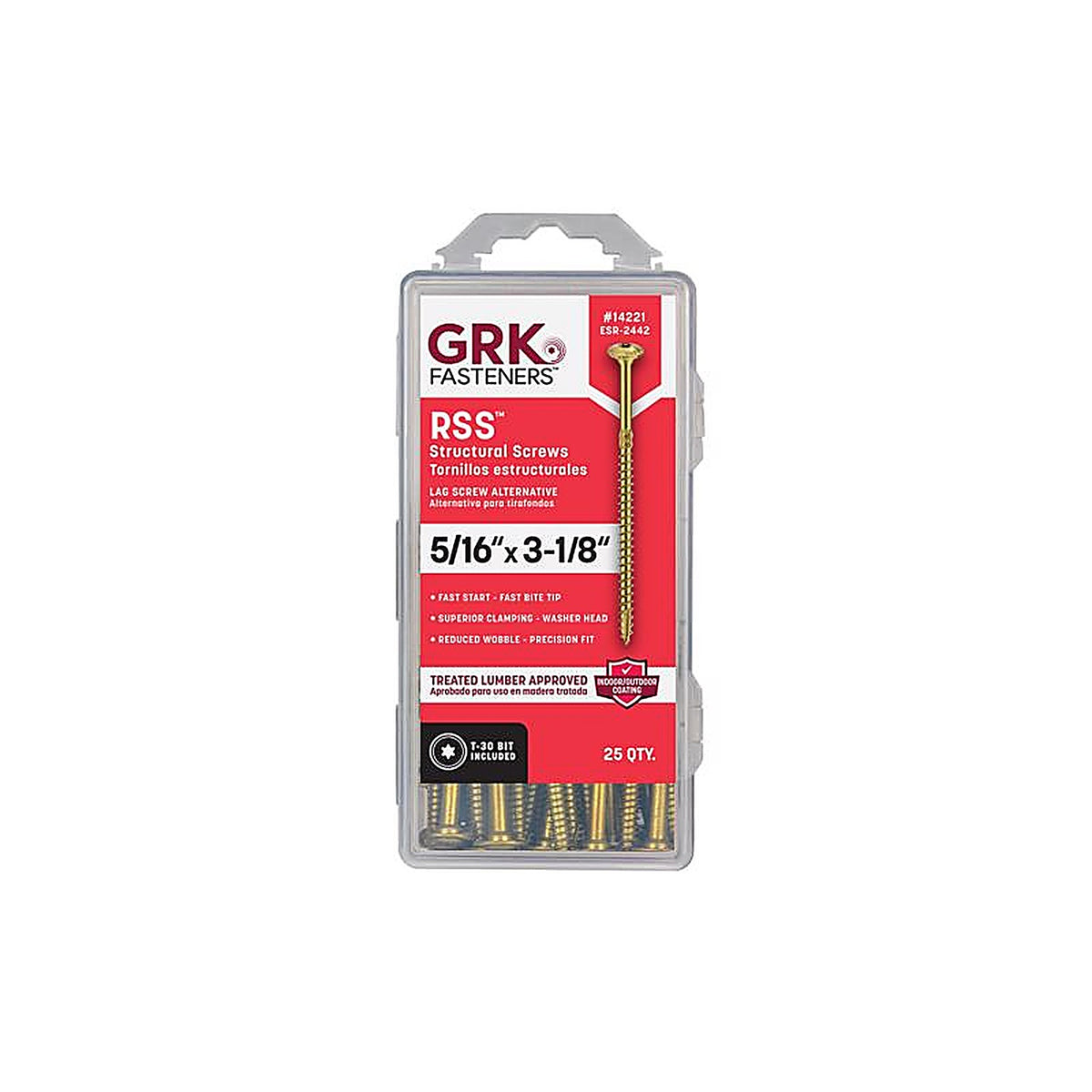 GRK Fasteners 14221 No. 20 x 3-1/8 in. L Star Round Head Rugged Construction Screws 25/Pack
