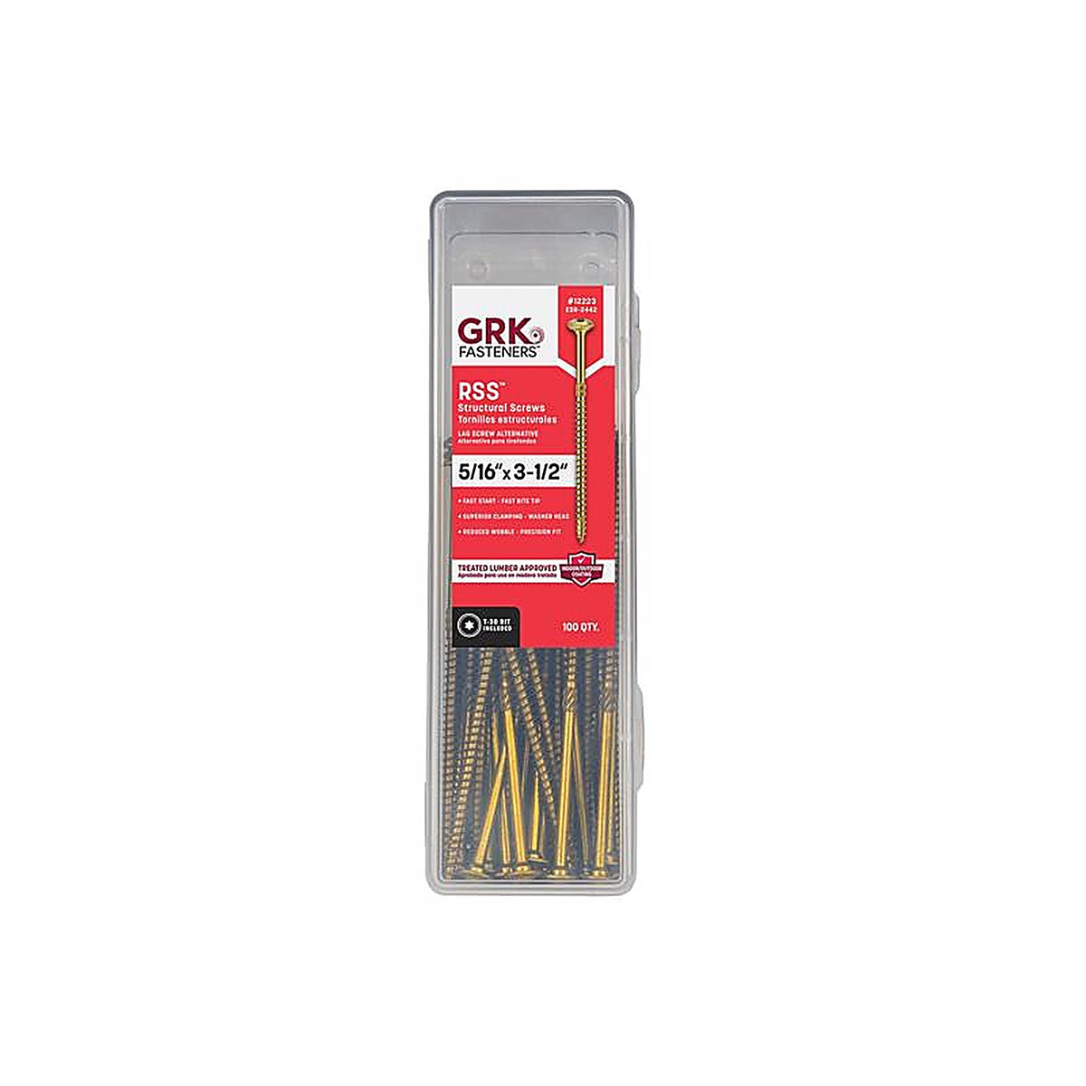GRK Fasteners 12223 RSS No. 20 x 3-1/2 in. L Star Round Head Construction Screws 100/Pack
