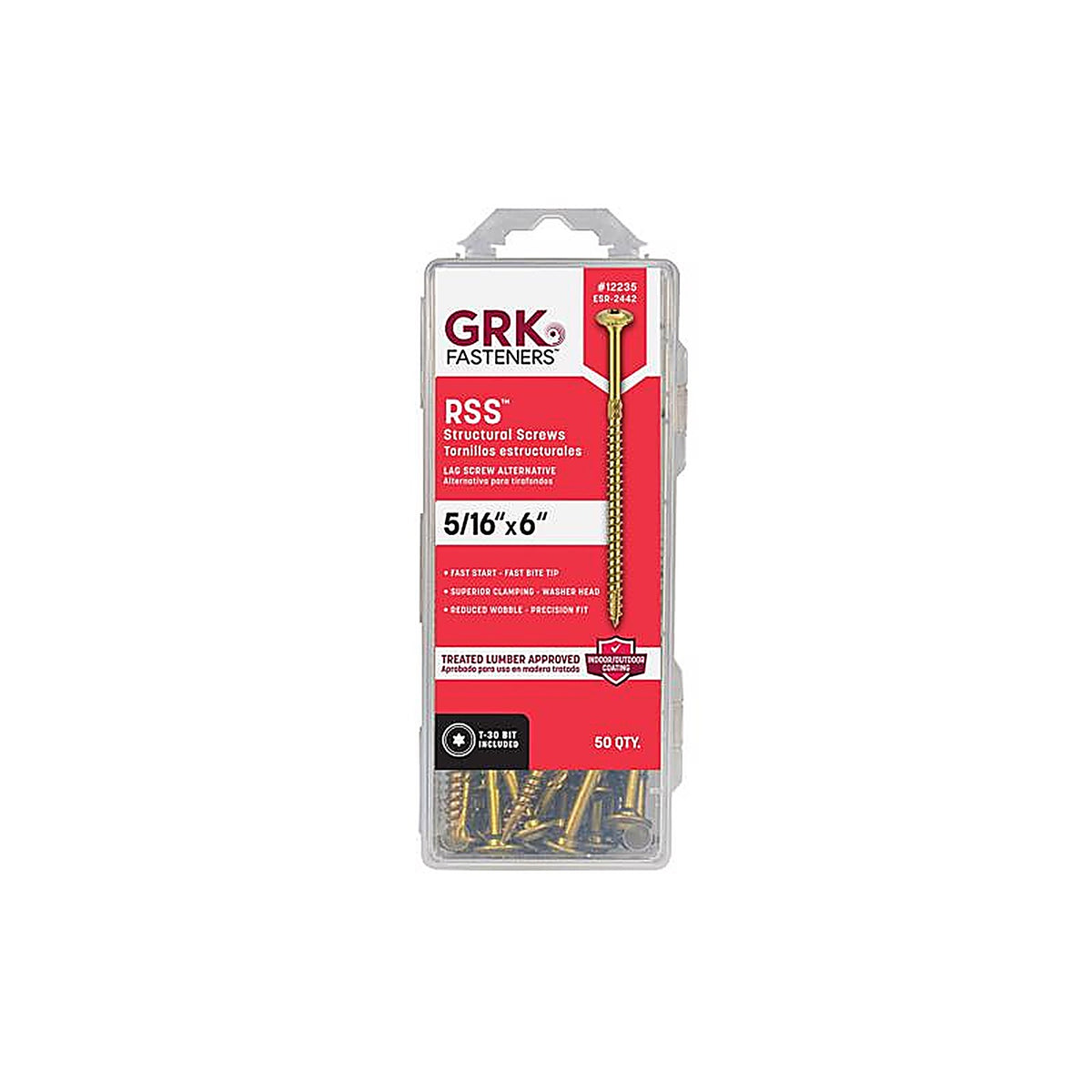 GRK Fasteners 12235 RSS No. 20 x 6 in. L Star Round Head Construction Screws 50/Pack