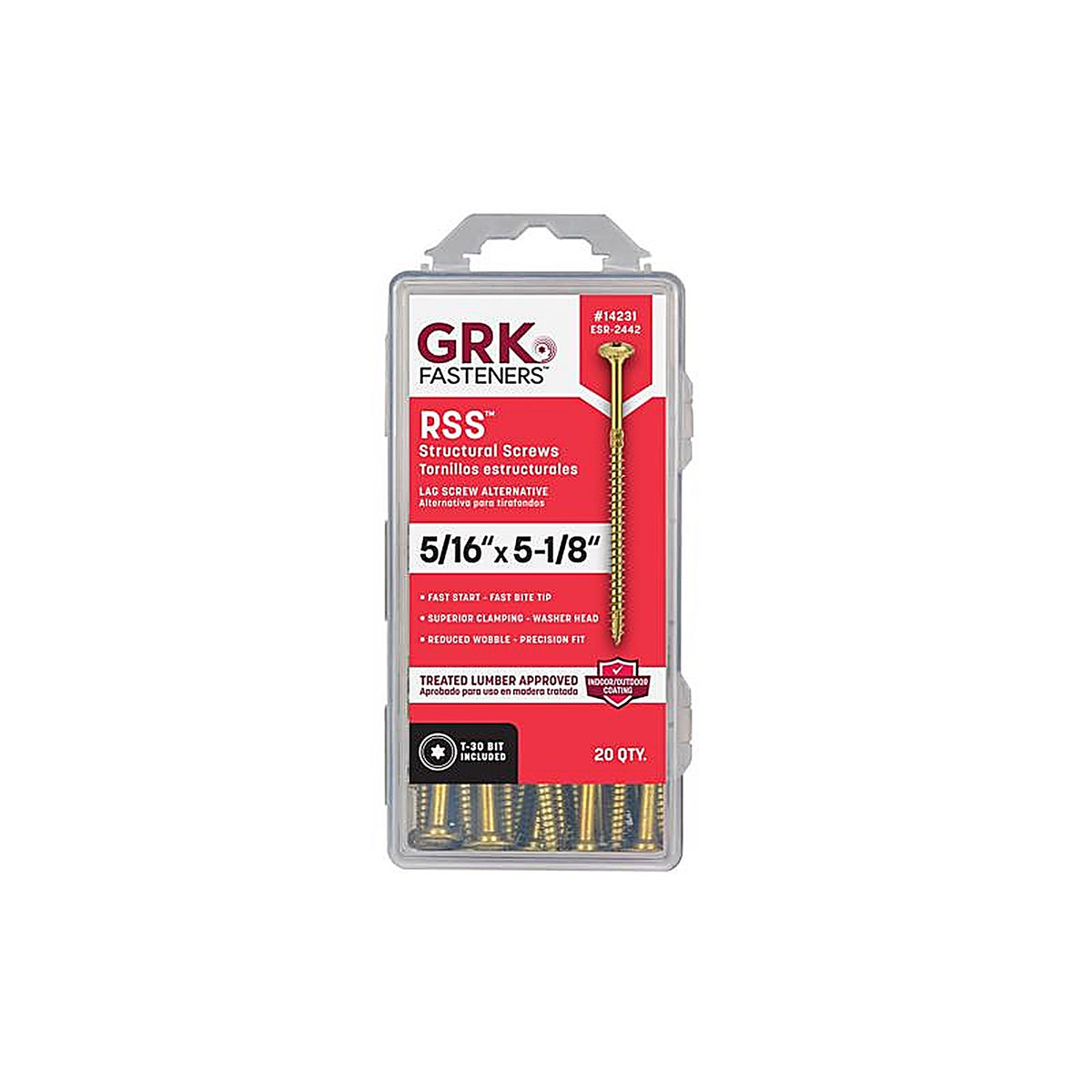 GRK Fasteners 14231 No. 20 x 5-1/8 in. L Star Round Head Construction Screws 20/Pack