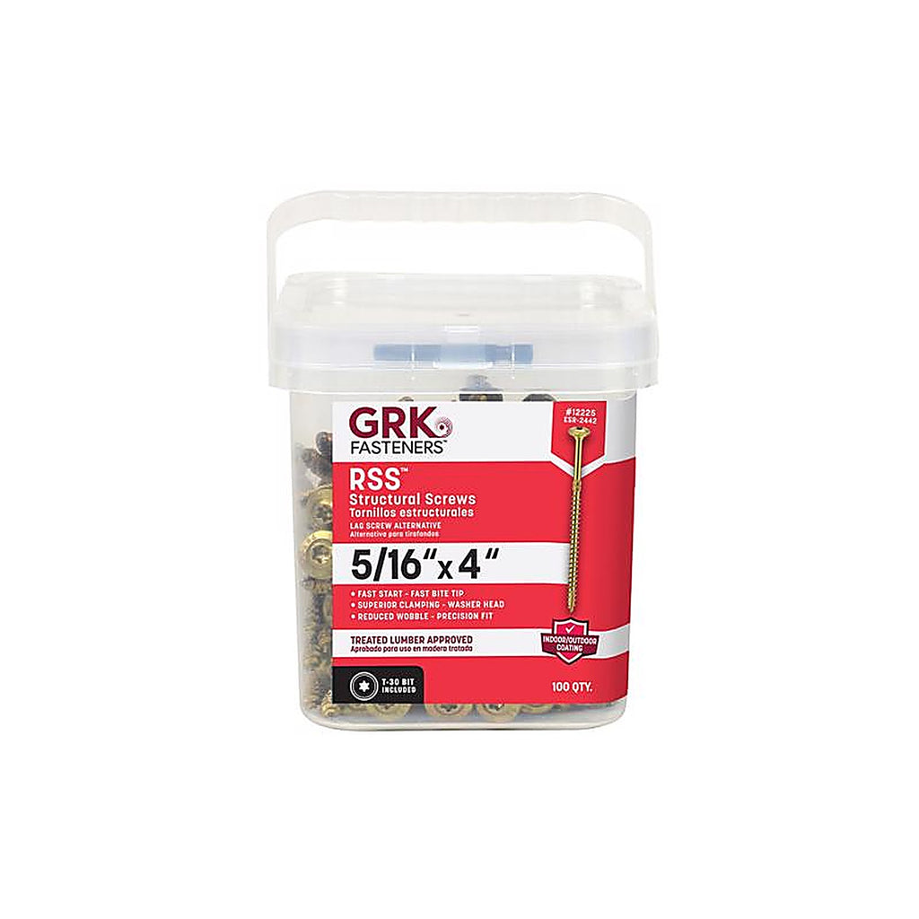 GRK Fasteners 12225 No. 20 x 4 in. L Star Round Head Rugged Structural Screw 100/Pack