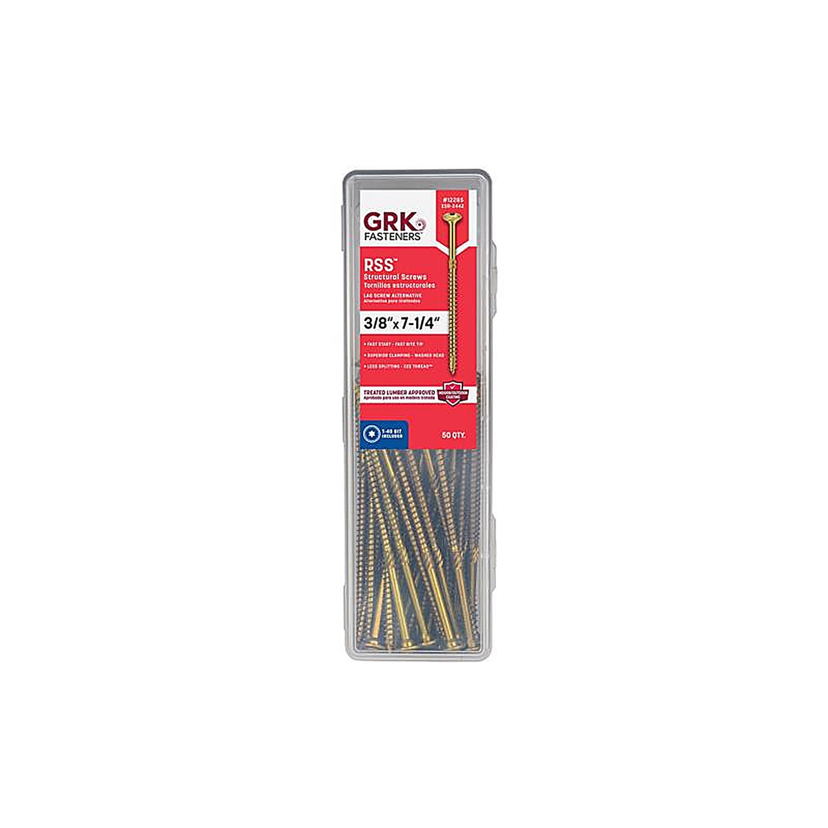 GRK Fasteners 12285 No. 20 x 7-1/4 in. L Star Round Head Construction Screws 50/Pack