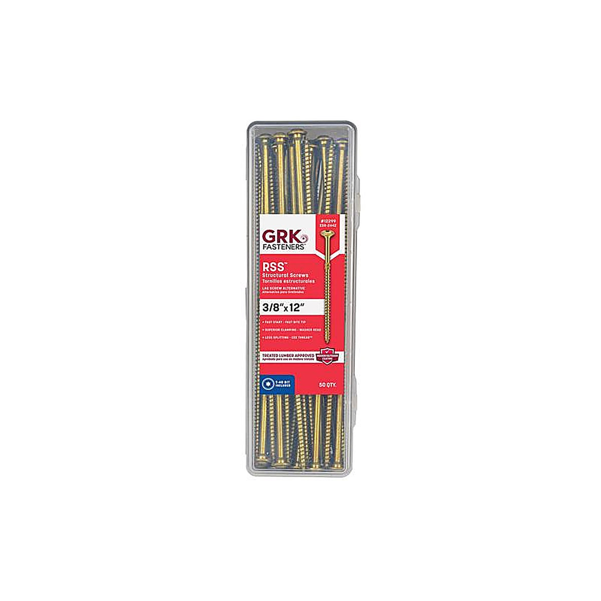GRK Fasteners 12299 No. 20 x 12 in. L Star Round Head Construction Screws 50/Pack
