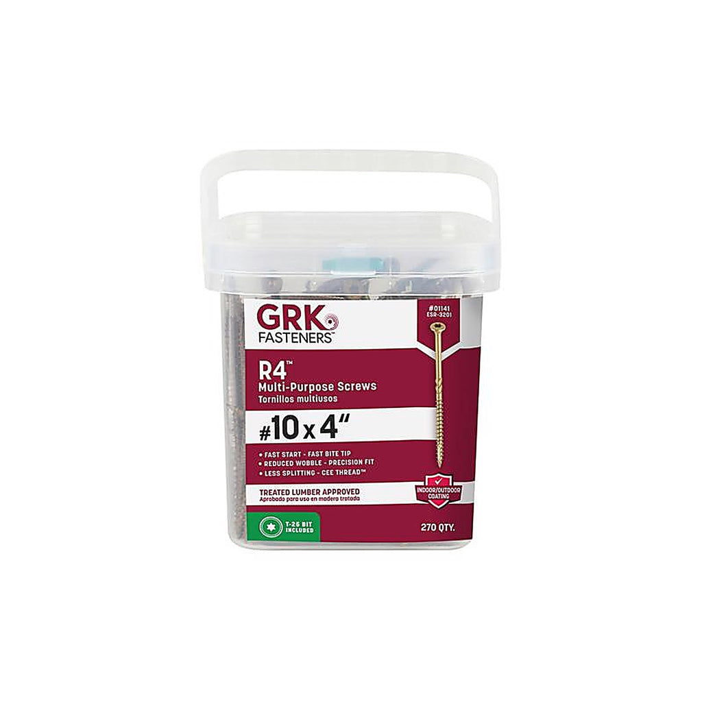 GRK Fasteners 1141 R4 No. 10 x 4 in. L Star Coated Multi-Purpose Screws 2 70/Pack