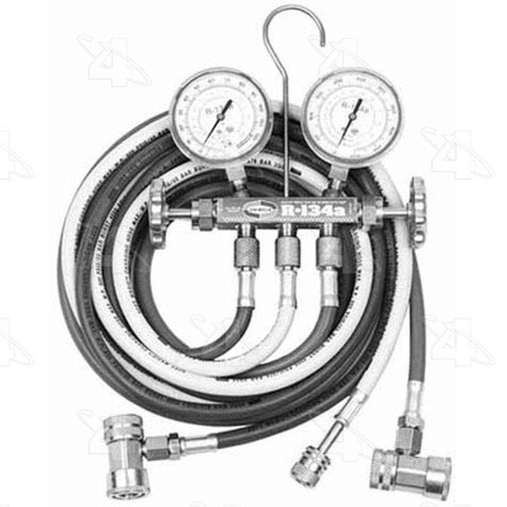 Four Seasons 59198 R134a Brass Fahrenheit Manifold Gauge Set w/ Coupler