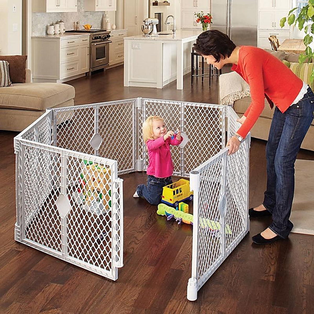 North States 8666 Superyard Gray 26 in. H x 18.5 in. W Plastic Child Safety Gate