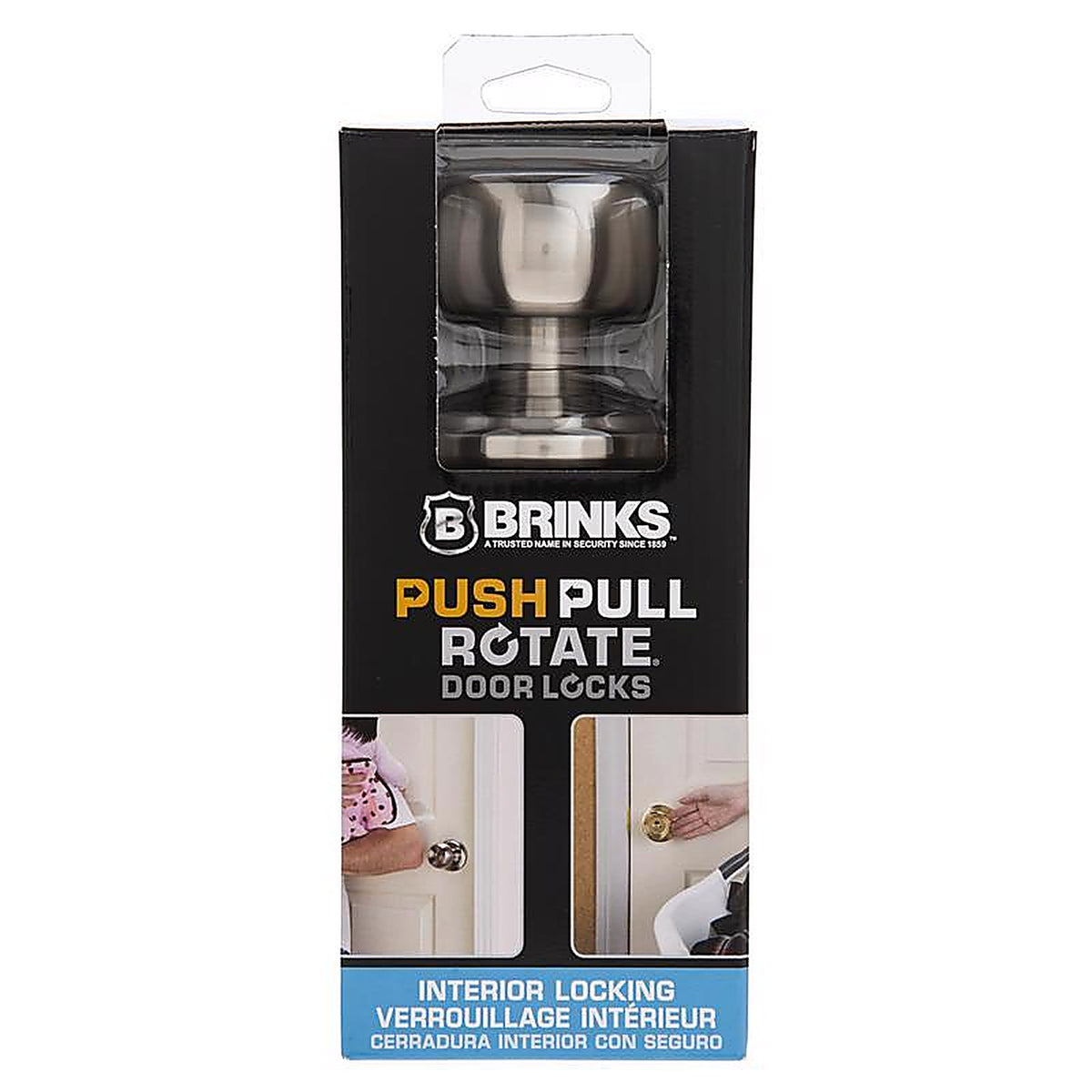 Brinks 23025-119 Push Pull Rotate Barrett Satin Nickel Single Cylinder Lock ANSI Grade 2 KW1 1.75 in.