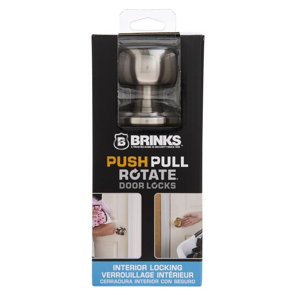 Brinks 23025-119 Push Pull Rotate Barrett Satin Nickel Single Cylinder Lock ANSI Grade 2 KW1 1.75 in.