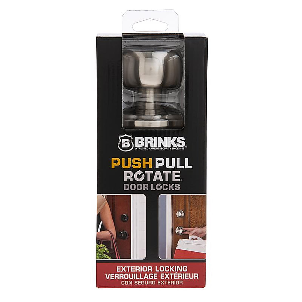 Brinks 23001-119 Push Pull Rotate Stafford Satin Nickel Single Cylinder Lock ANSI Grade 2 KW1 1.75 in.