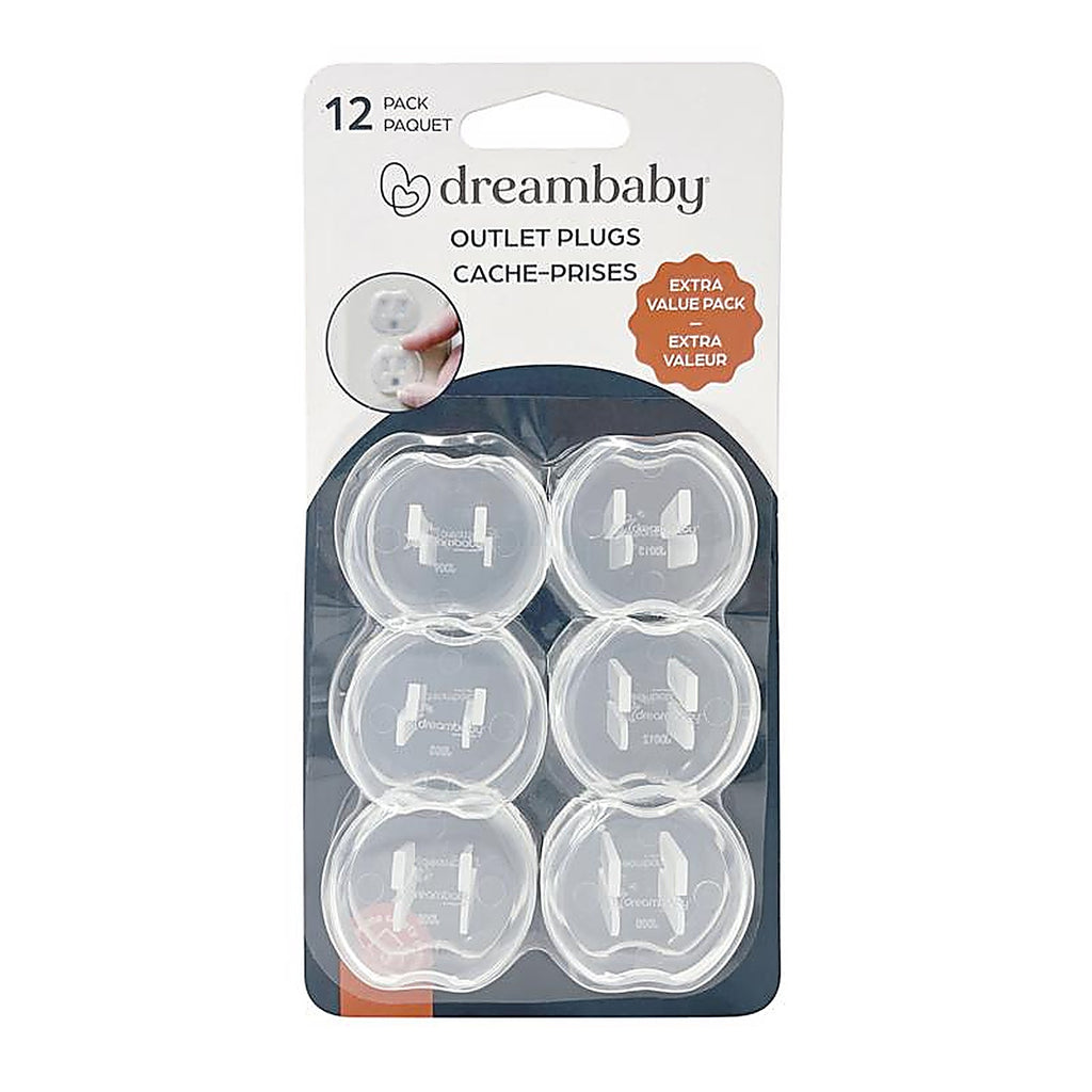 Dreambaby L1021A Clear Plastic Outlet Protector 12/Pack