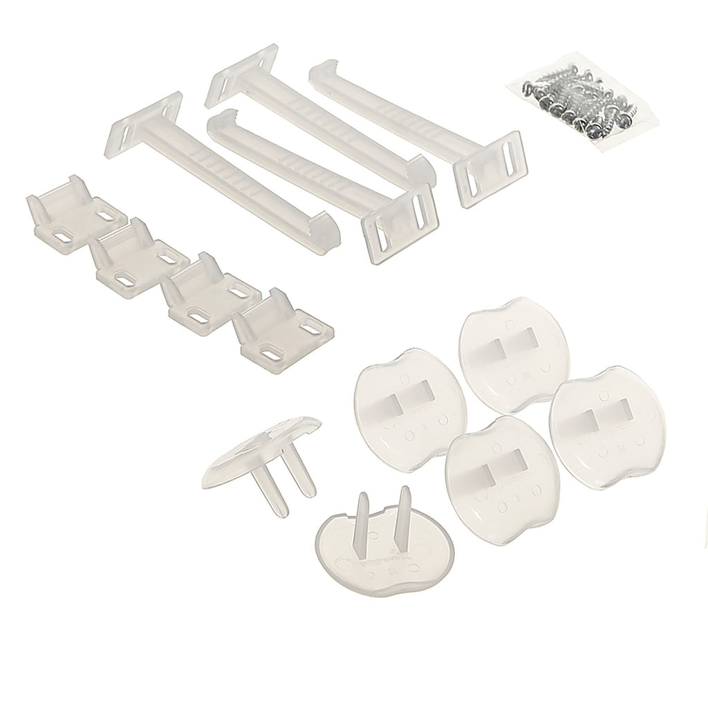 Dreambaby L7031 Clear Plastic Safety Catches and Outlet Covers Kit 10/Pack