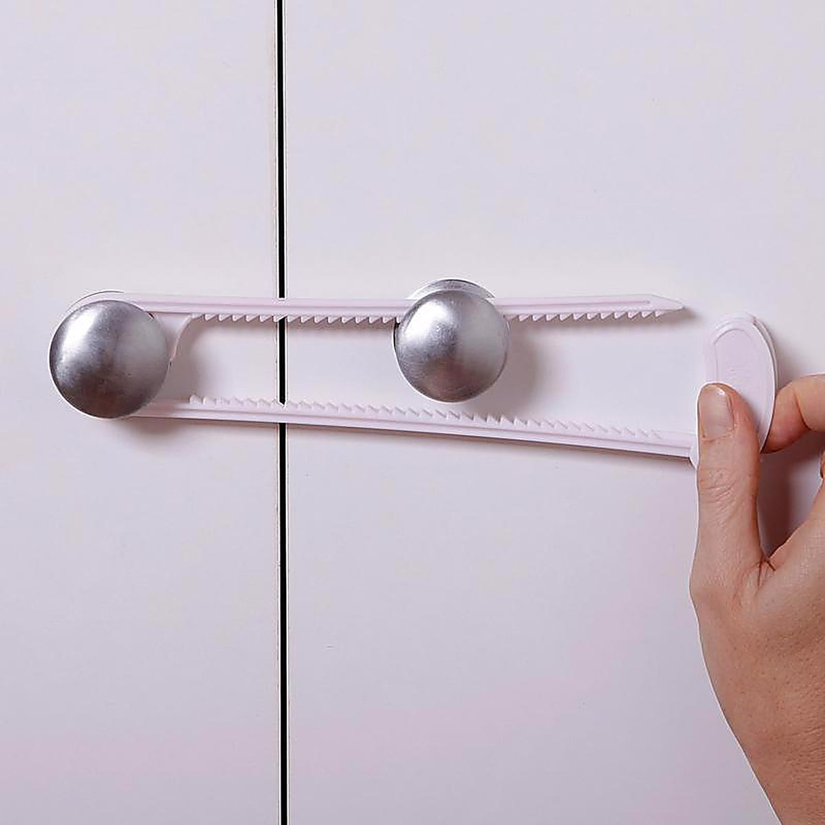 Dreambaby L915A White Plastic Cabinet Slide Locks 2/Pack