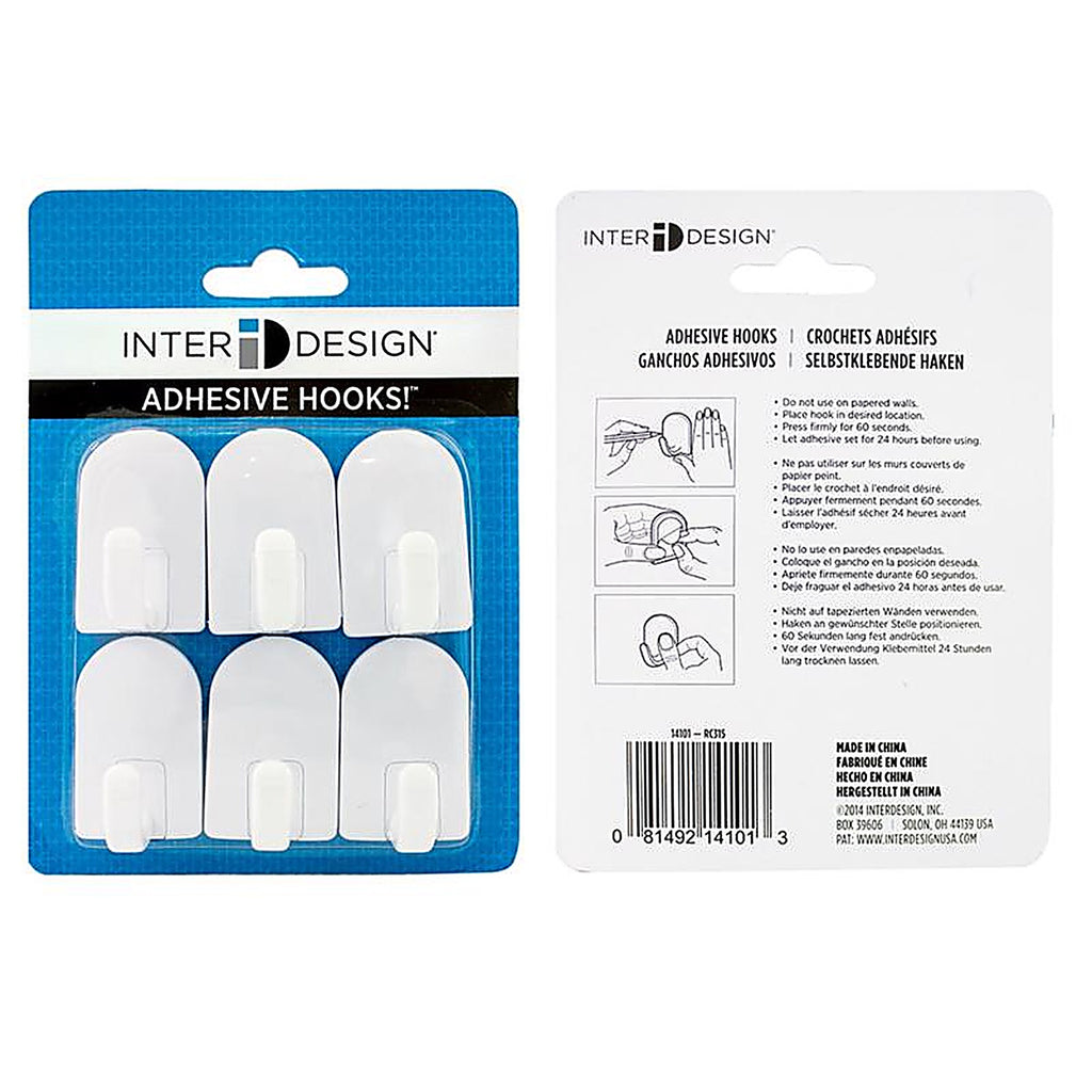 InterDesign 14101 1 in. L White Plastic Mini Hook 1/Pack