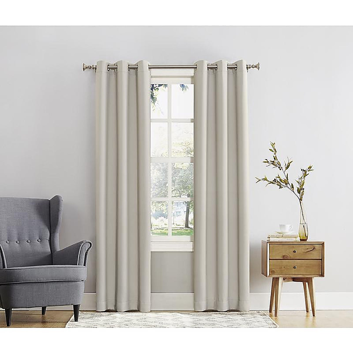 Sun Zero AC-NORWICH84PRL Norwich Ivory Blackout Curtains 80 in. W x 84 in. L