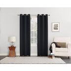 Sun Zero AC-NORWICH84BLK Norwich Black Blackout Curtains 80 in. W x 84 in. L