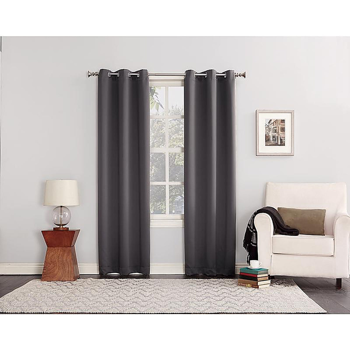 Sun Zero AC-NORWICH84CHR Norwich Gray Blackout Curtains 80 in. W x 84 in. L