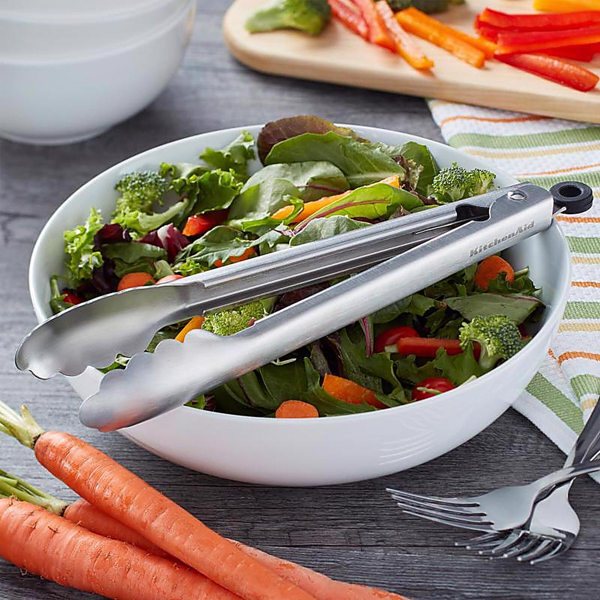 KitchenAid KO091OHSSA 10 in. L Silver Stainless Steel Stainless Tongs