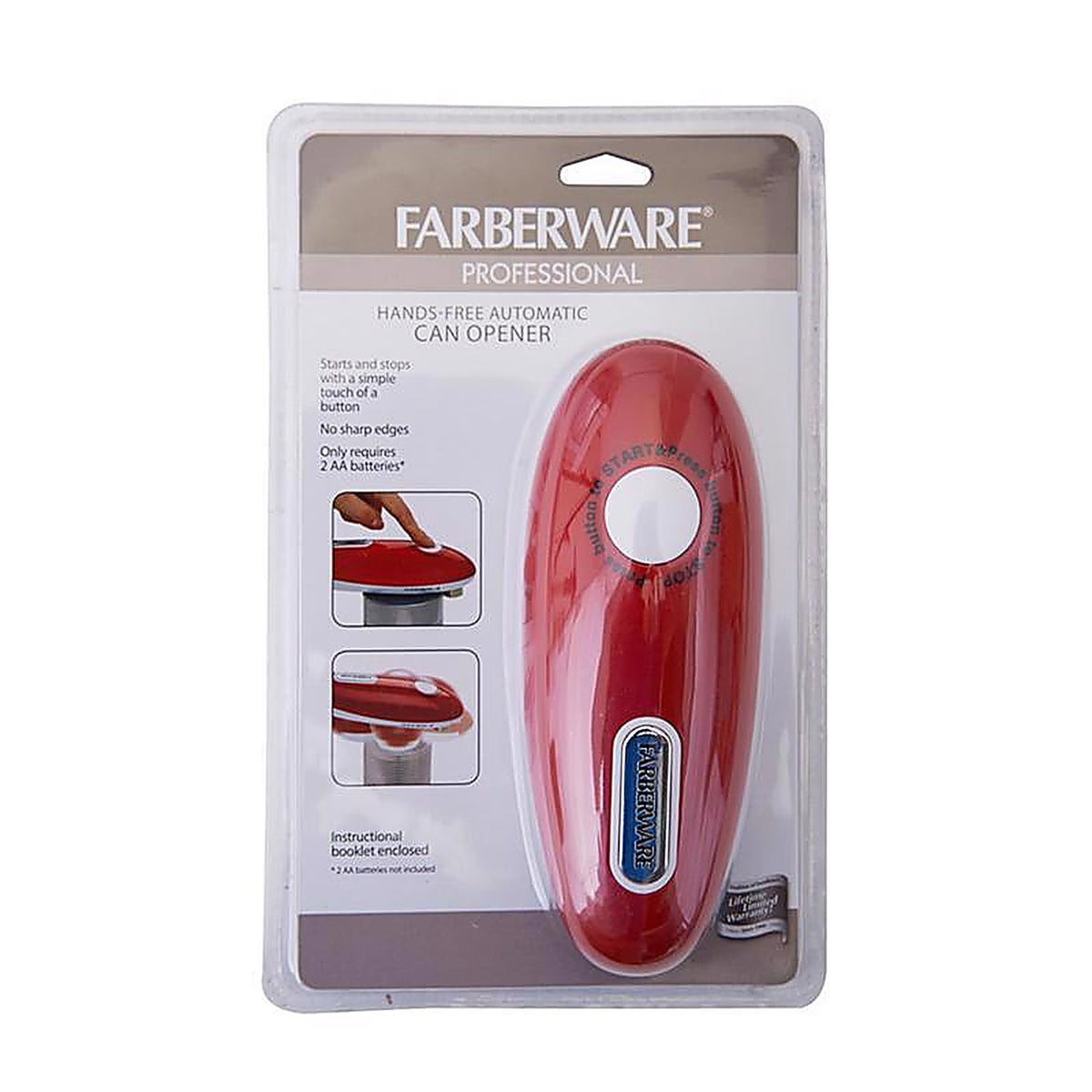 Farberware 5192598 Red Plastic Battery Operated Can Opener
