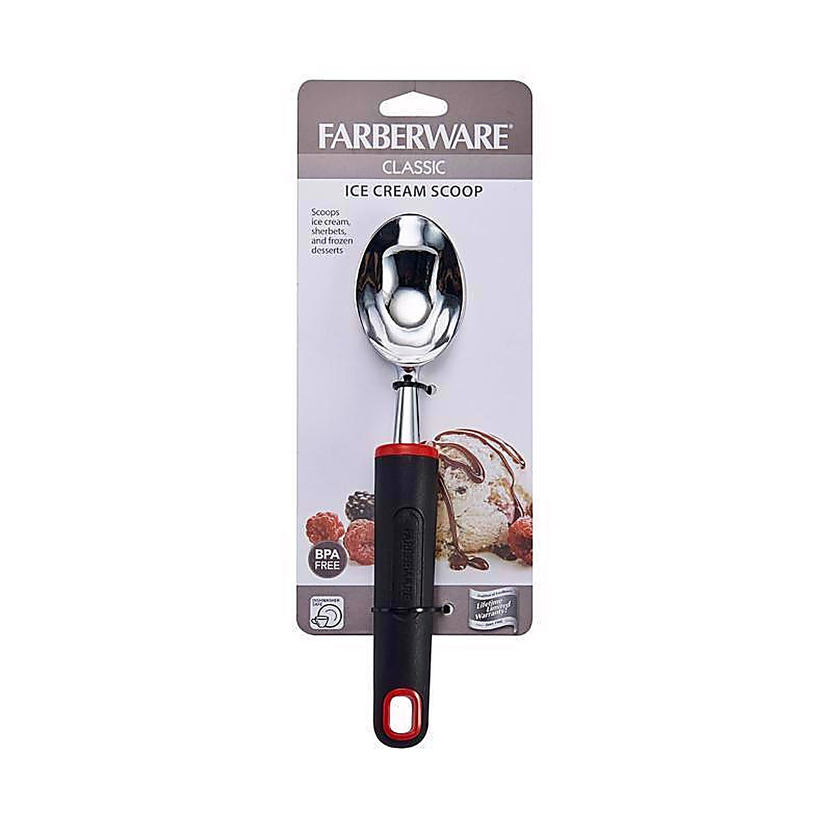 Farberware 5211652 Black/Silver Plastic/Stainless Steel Ice Cream Scoop